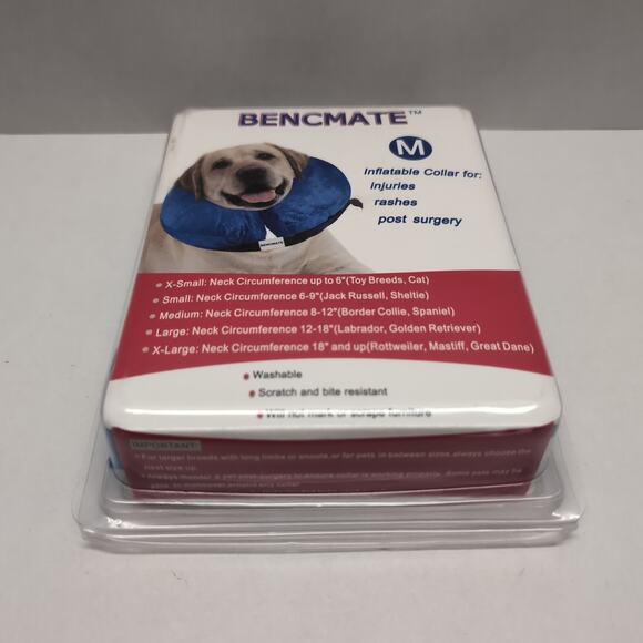 Bencmate Protective Inflatable Collar for Dogs and Cats Medium Blue Post Surgery - Picture 6 of 7